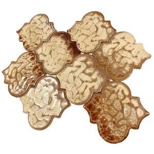 Vintage 70s Rustic Ceramic Wall Tiles – Earth Tone – Set of 8